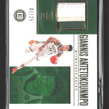 2019 Panini Encased Giannis Antetokounmpo #M-GA Game-worn material patch 01/25