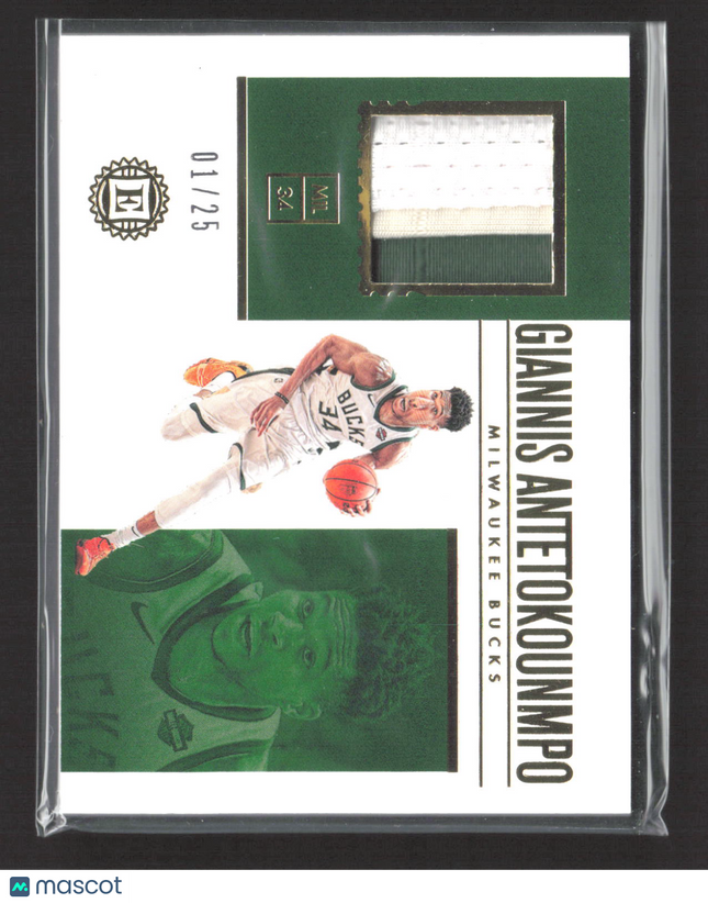 2019 Panini Encased Giannis Antetokounmpo #M-GA Game-worn material patch 01/25