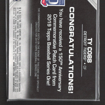 2019 Topps Series One 150th Anniversary Commemorative Patch Ty Cobb #AMP-TC