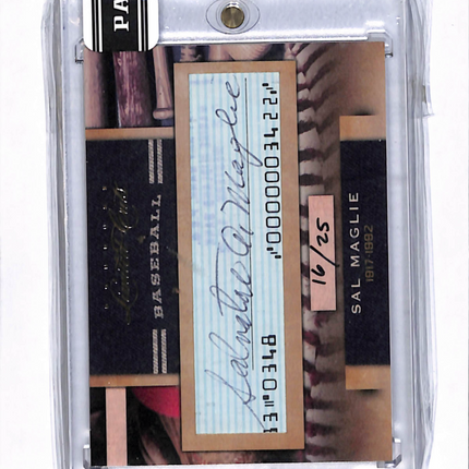 2011 Panini Limited Cut Signature Sal Maglie #288 Cut Signature Auto /25