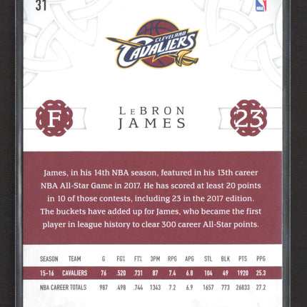 2017 Panini Excalibur LeBron James #31