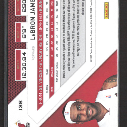 2010 Panini Threads LeBron James #138