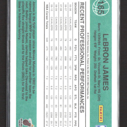 2010 Panini Donruss LeBron James #165