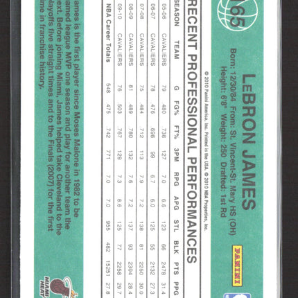 2010 Donruss LeBron James #165