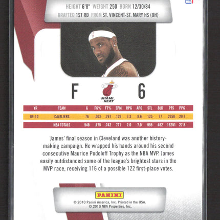 2010 Panini Prestige LeBron James #20