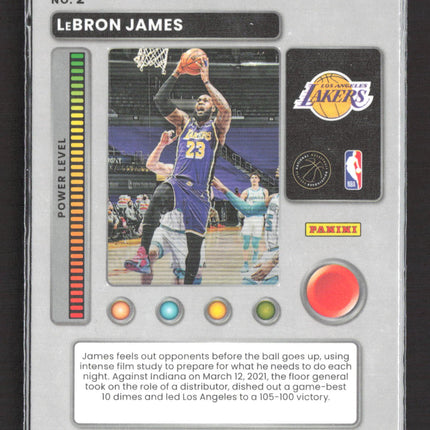 2022 Panini Donruss Optic Prizm T-Minus 3...2...1 LeBron James #2 silver