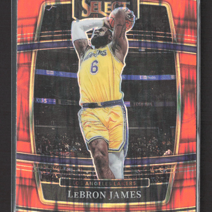 2022 Panini Select Prizm Concourse LeBron James #100 Orange Flash