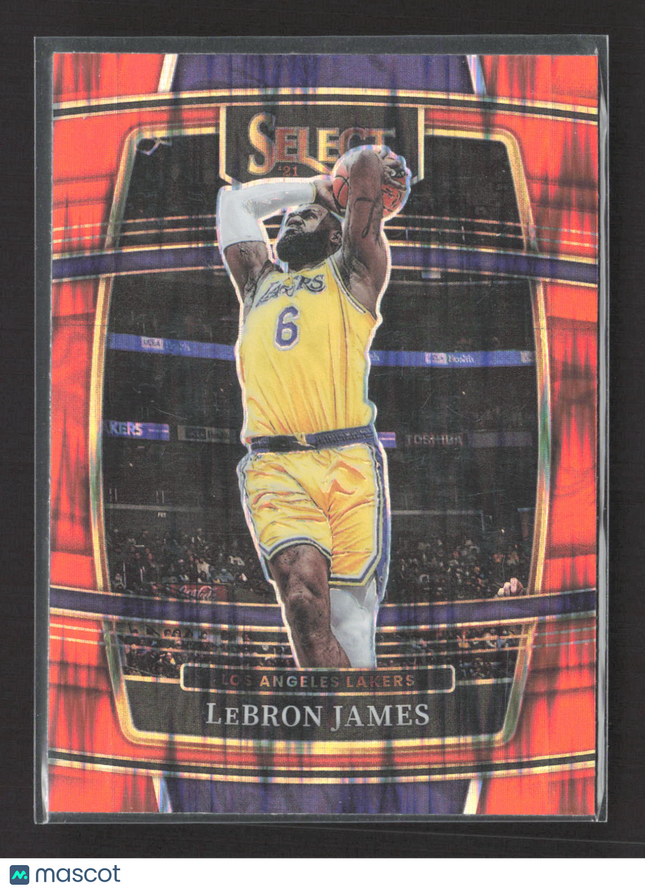 2022 Panini Select Prizm Concourse LeBron James #100 Orange Flash
