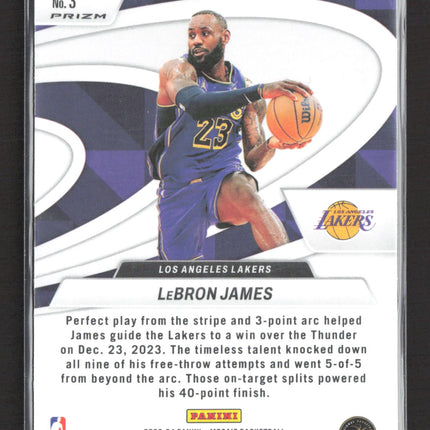 2024 Panini Mosaic Prizm Give and Go LeBron James #3 Silver