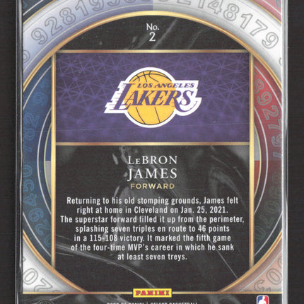 2021 Panini Select Numbers LeBron James #2