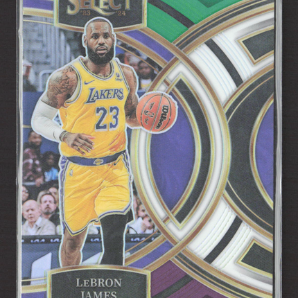 2024 Panini Select Basketball LeBron James #135 Premier Level Green White Purple