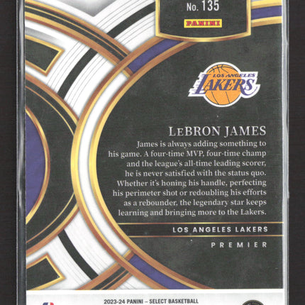 2024 Panini Select Basketball LeBron James #135 Premier Level Green White Purple