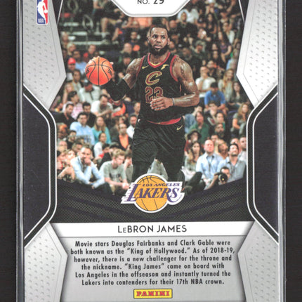 2018 Panini Prizm Dominance LeBron James #29 Silver