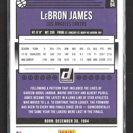 2018 Panini Donruss LeBron James #94