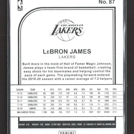 2019 Panini NBA Hoops LeBron James #87
