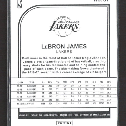 2019 Panini NBA Hoops LeBron James #87