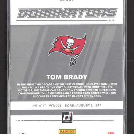 2021 Panini Donruss Dominators Tom Brady #D31 Laser