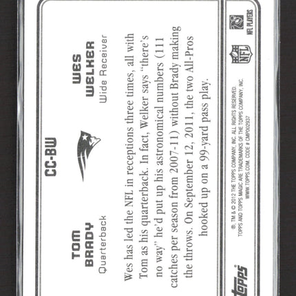2012 Topps Magic Charismatic Combos Wes Welker Tom Brady #CC-BW