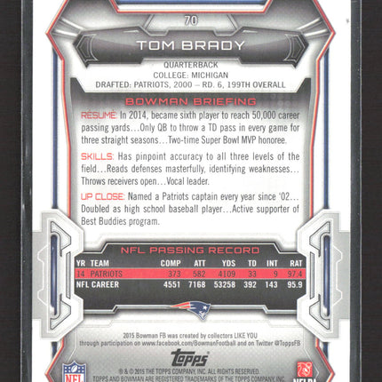 2015 Bowman Tom Brady #70