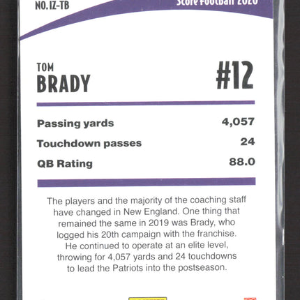 2020 Panini Score Football In The Zone Tom Brady #IZ-TB