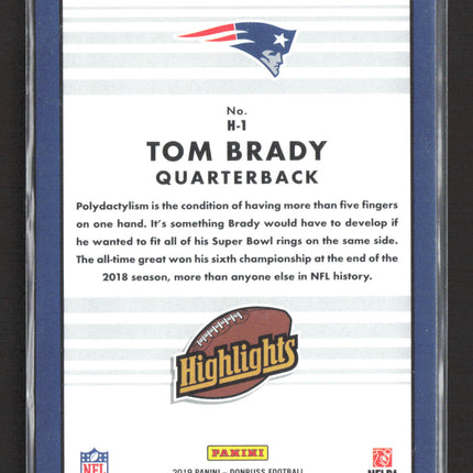 2019 Panini Donruss Highlights Tom Brady #H-1