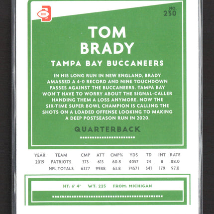 2020 Panini Donruss Tom Brady #230 Blue Press Proof