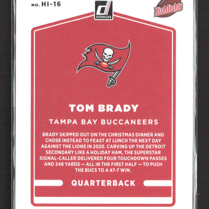2021 Panini Donruss Highlights Tom Brady #HI-16