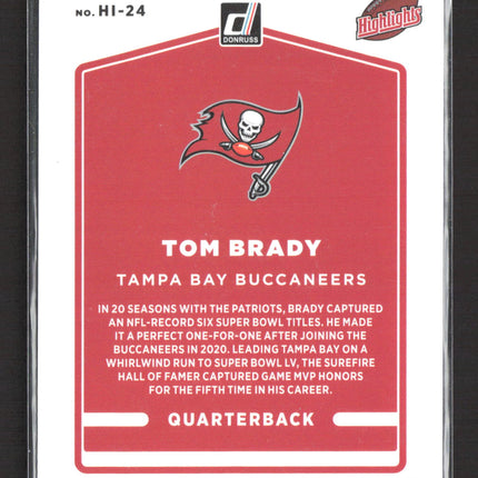 2021 Panini Donruss Highlights Tom Brady #HI-24