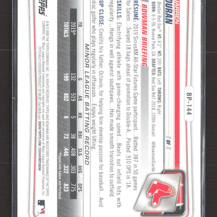 2020 Bowman Jarren Duran #BP-144 1st Bowman