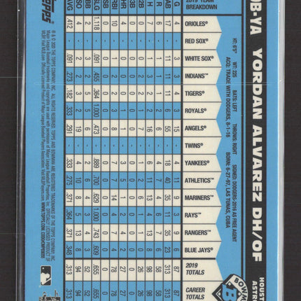 2020 Bowman Yordan Alvarez #90B-YA RC