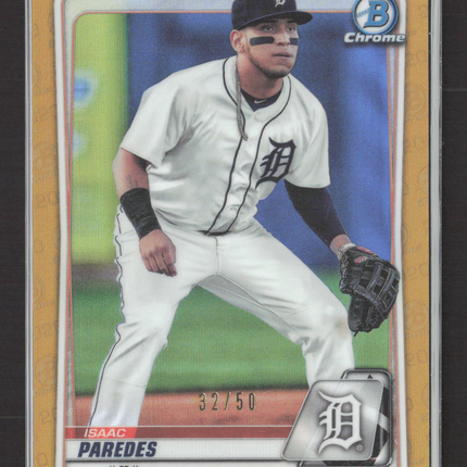 2020 Topps Bowman Chrome Isaac Paredes #BCP-120 Gold Refractor /50