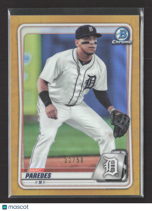 2020 Topps Bowman Chrome Isaac Paredes #BCP-120 Gold Refractor /50