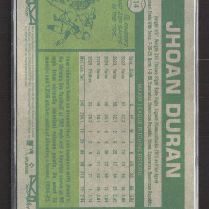 2024 Topps Heritage Jhoan Duran #14 Red Border /5