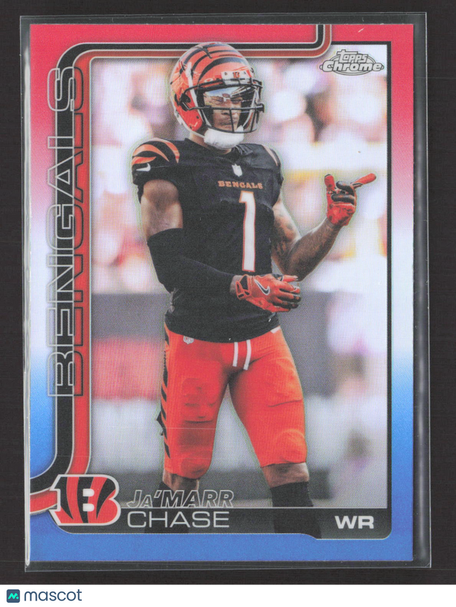 2025 Topps Chrome Ja'Marr Chase #58 Red White Blue Refractor