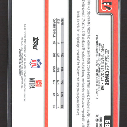 2025 Topps Chrome Ja'Marr Chase #58 Red White Blue Refractor