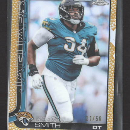2025 Topps Chrome Maason Smith #140 Gold Leather Refractor 21/50