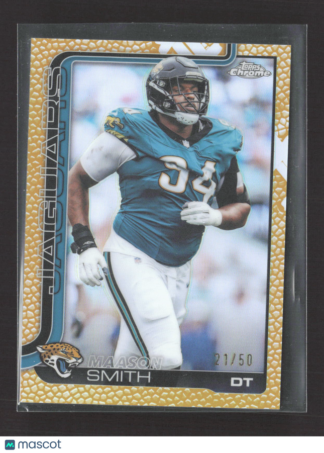 2025 Topps Chrome Maason Smith #140 Gold Leather Refractor 21/50