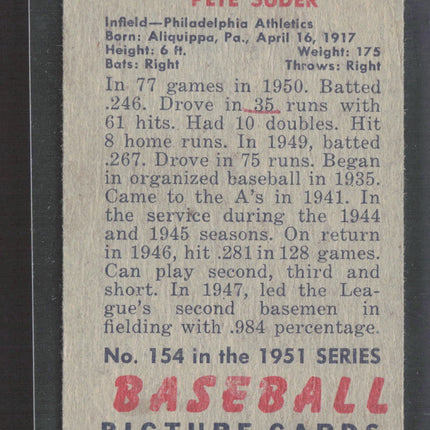1951 Bowman Pete Suder #154