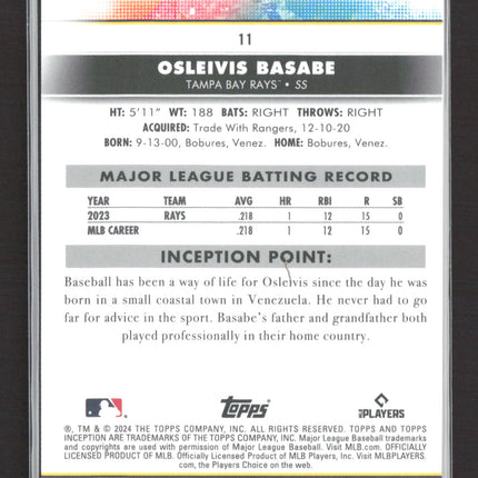 2024 Topps Inception Osleivis Basabe #11 RC