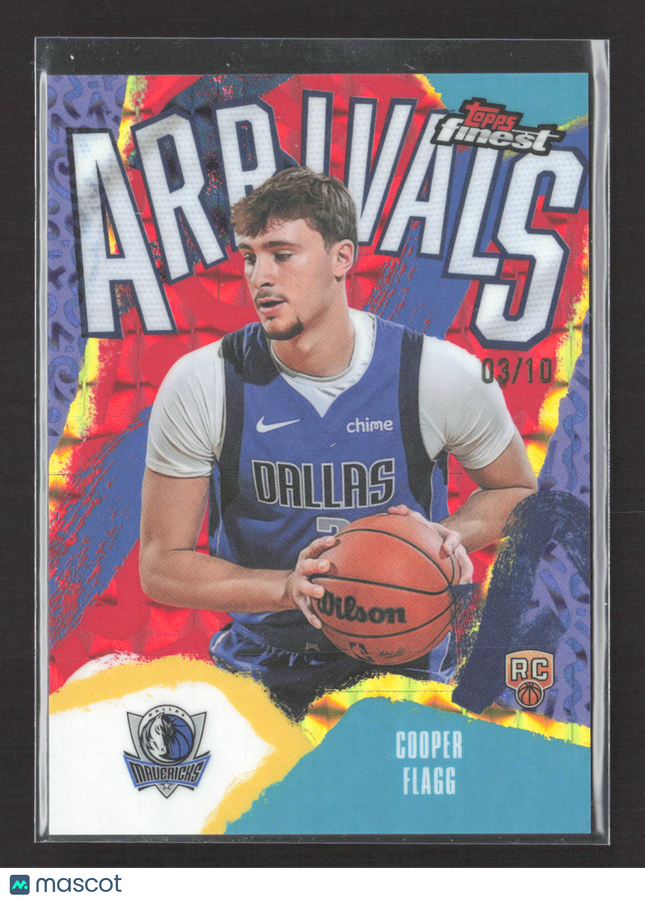 2026 Topps Finest Arrivals Cooper Flagg #A-1 RC 03/10 Red Geometric Refractor