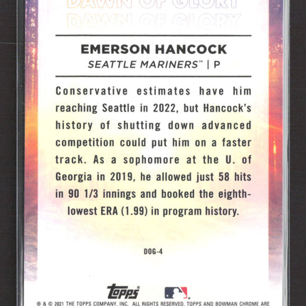 2021 Bowman Chrome Dawn of Glory Emerson Hancock #DOG-4