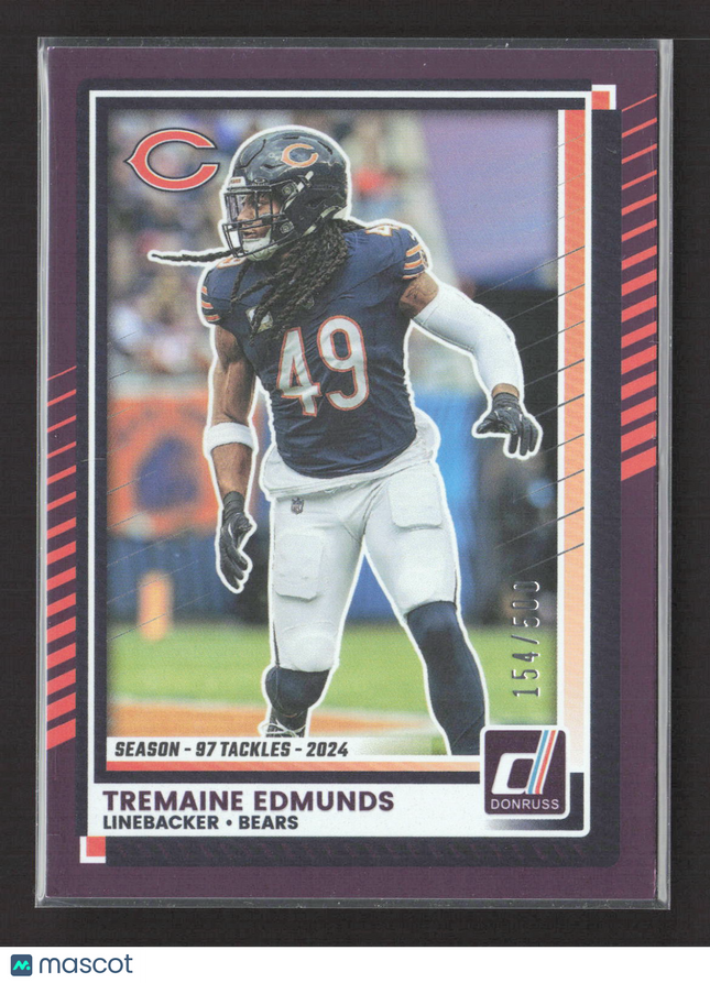 2025 Panini Donruss Football Tremaine Edmunds #239 Purple 154/500