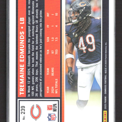 2025 Panini Donruss Football Tremaine Edmunds #239 Purple 154/500