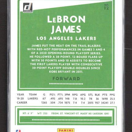 2020 Panini Donruss Basketball LeBron James #12