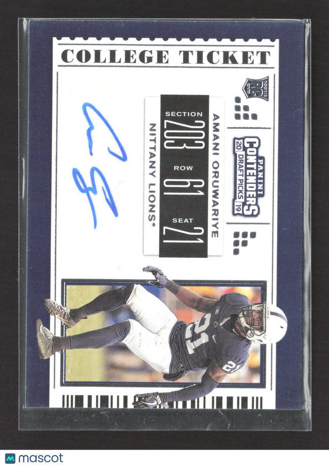 2019 Panini Contenders Draft Picks Amani Oruwariye #187 College Ticket Auto