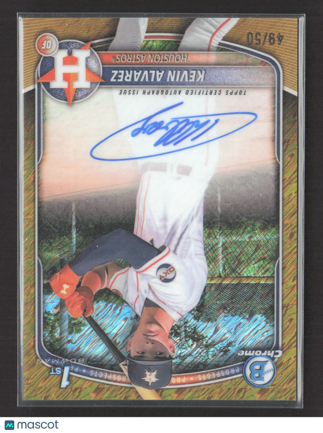2025 Bowman Chrome Kevin Alvarez #CPA-KA Gold Shimmer Auto /50 1st Bowman
