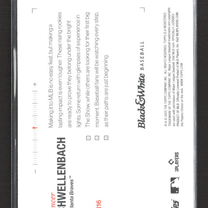 2025 Topps Black & White Baseball Spencer Schwellenbach #RR16 RC
