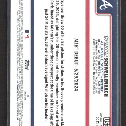2025 Topps Update Series Spencer Schwellenbach #US327 RC