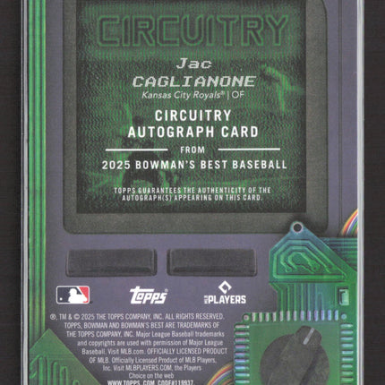 2025 Bowman's Best Circuitry Jac Caglianone #CA-JC 01/99 Green Auto
