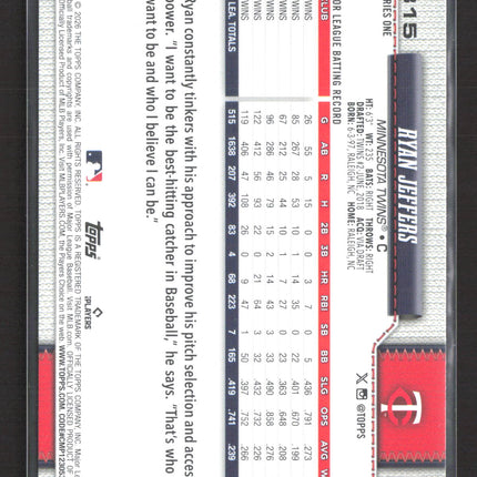 2024 Topps Series One Ryan Jeffers #315 Aqua Foil